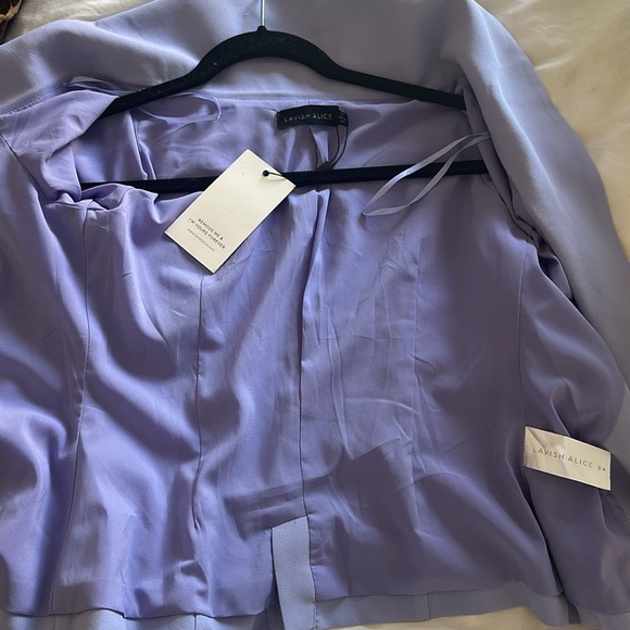 NWT ASOS Lavish Alice Bardot Double Breasted Tuxedo Jacket Lavender Lilac Sz 2 - Picture 8 of 9
